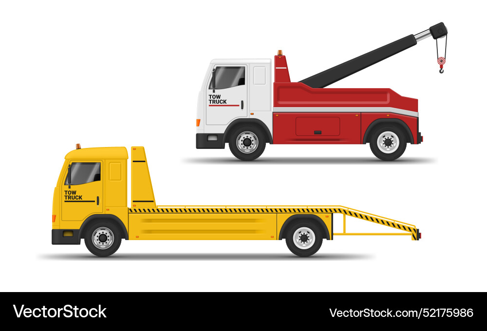 Tow truck rollback and hook lifting industrial Tow truck rollback and hook lifting industrial vector image