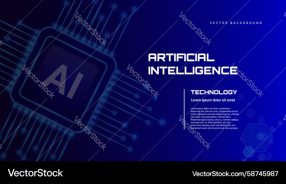 AI Neural Network Background Vector Image