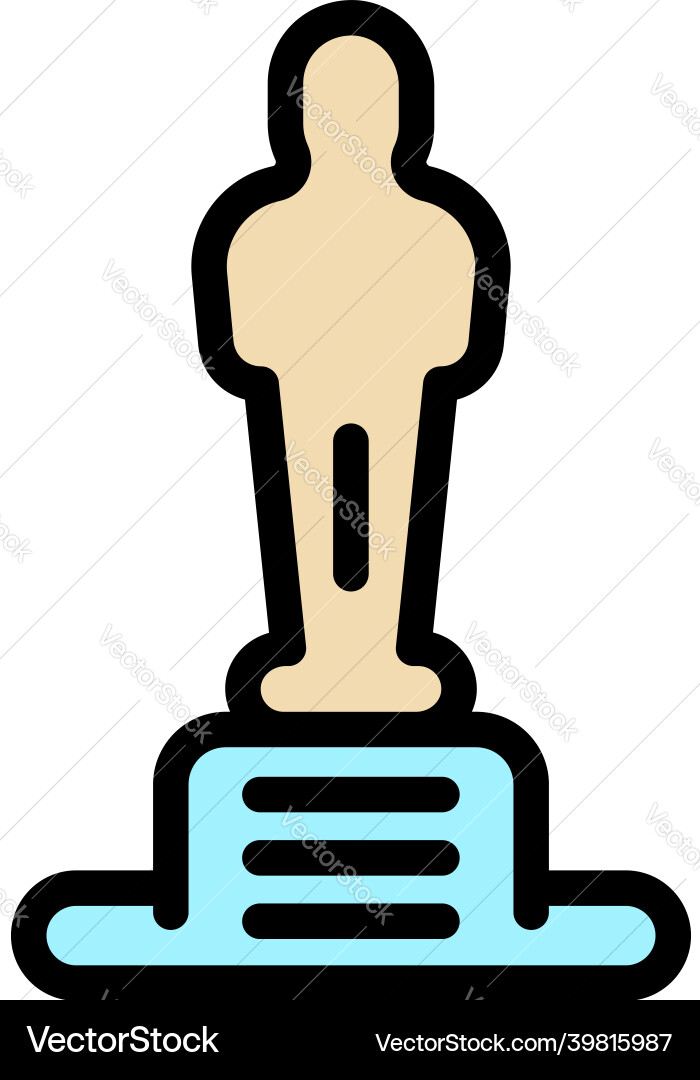 Auszeichnung Statue Symbol Farbe Umriss Auszeichnung Statue Symbol Farbe Umriss vektorbild