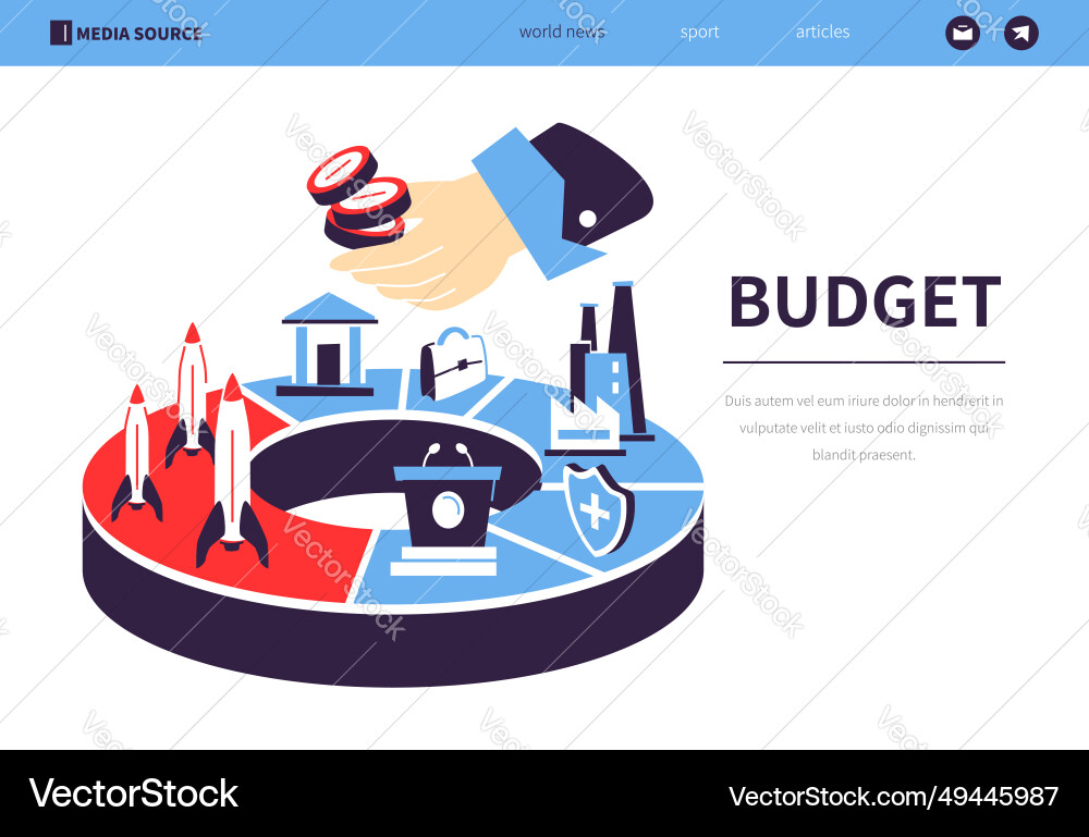 Budget allocation - colorful flat design style vector image