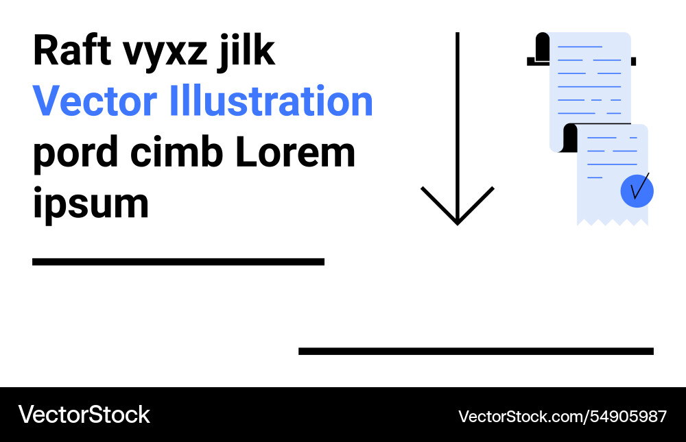 Digitally signed document with downward arrow Digitally signed document with downward arrow vector image