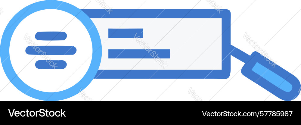 Document search icon for text and files design vector image