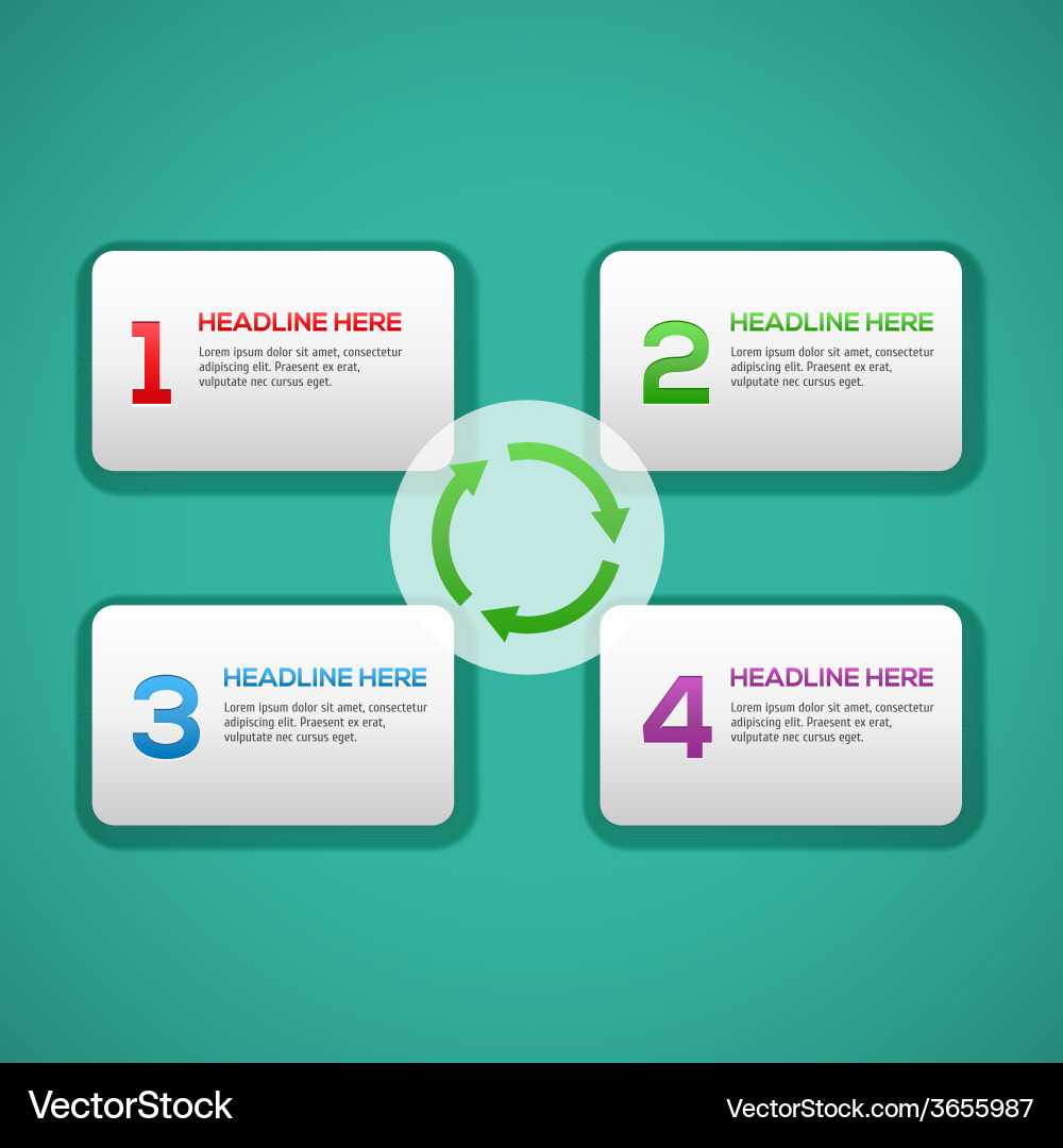 Infographics process template with set of numbers vector image