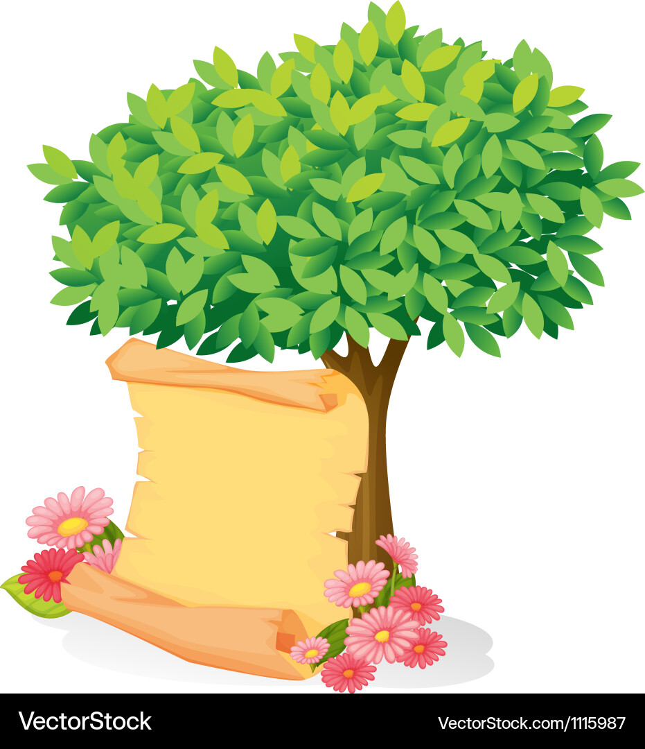 Scroll Under a Tree vector image