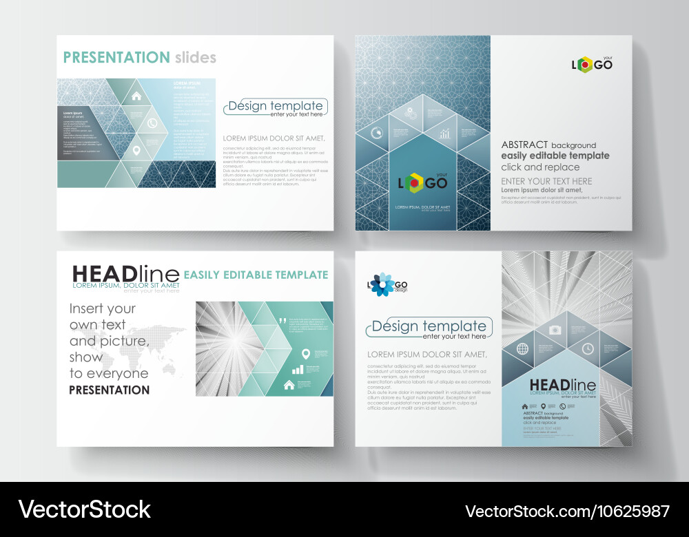 Set of business templates for presentation slides Vector Image