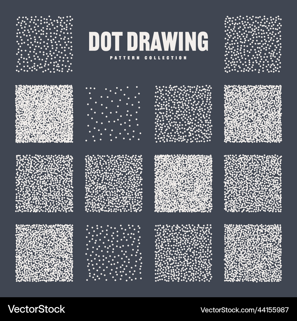 Square shaped dotted objects stipple elements Square shaped dotted objects stipple elements vector image