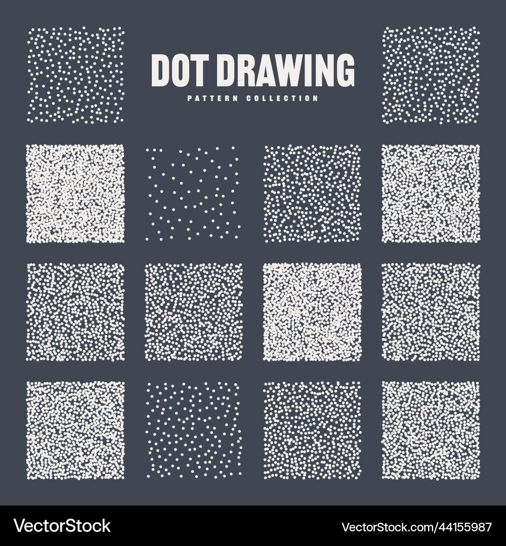 Square shaped dotted objects stipple elements vector image