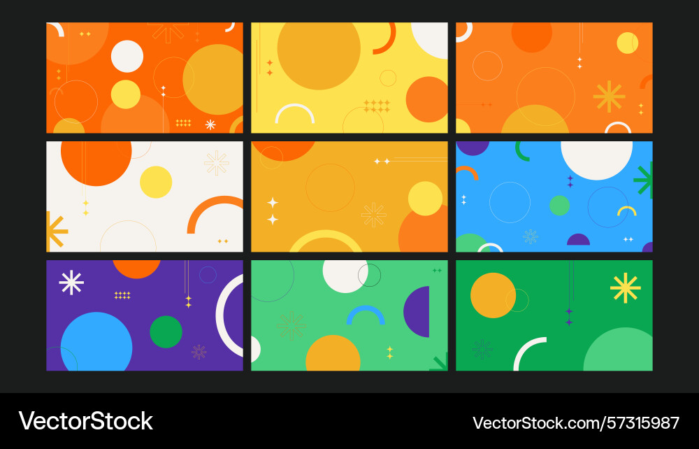 Vibrant 3d gradient twisting forms background set Vector Image