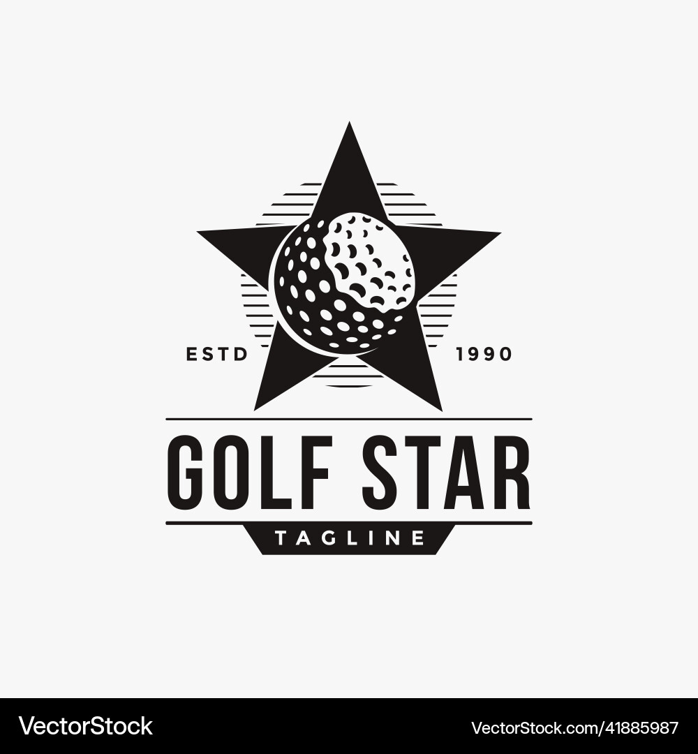 Vintage badge emblem star golf logo club Vintage badge emblem star golf logo club Vector Image