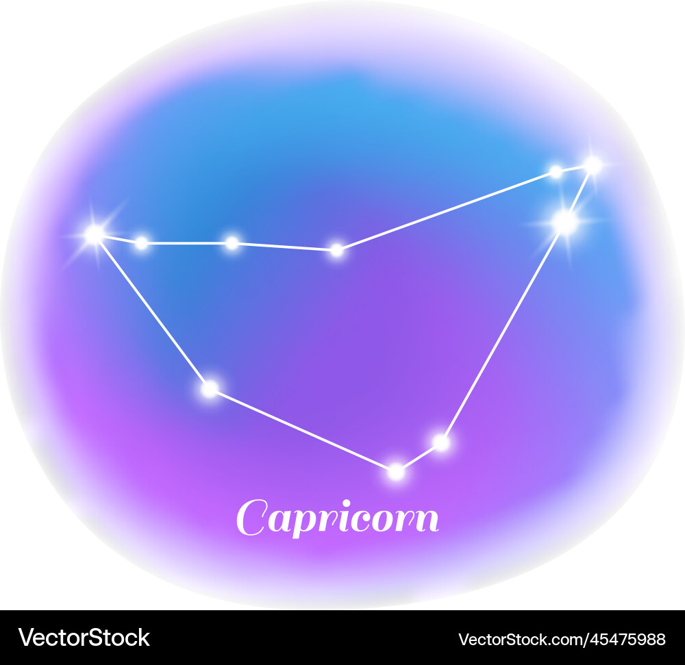 Capricorn Zodiac Constellation Vector Image