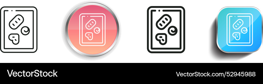 Chocolate icon thin linear regular and button vector image