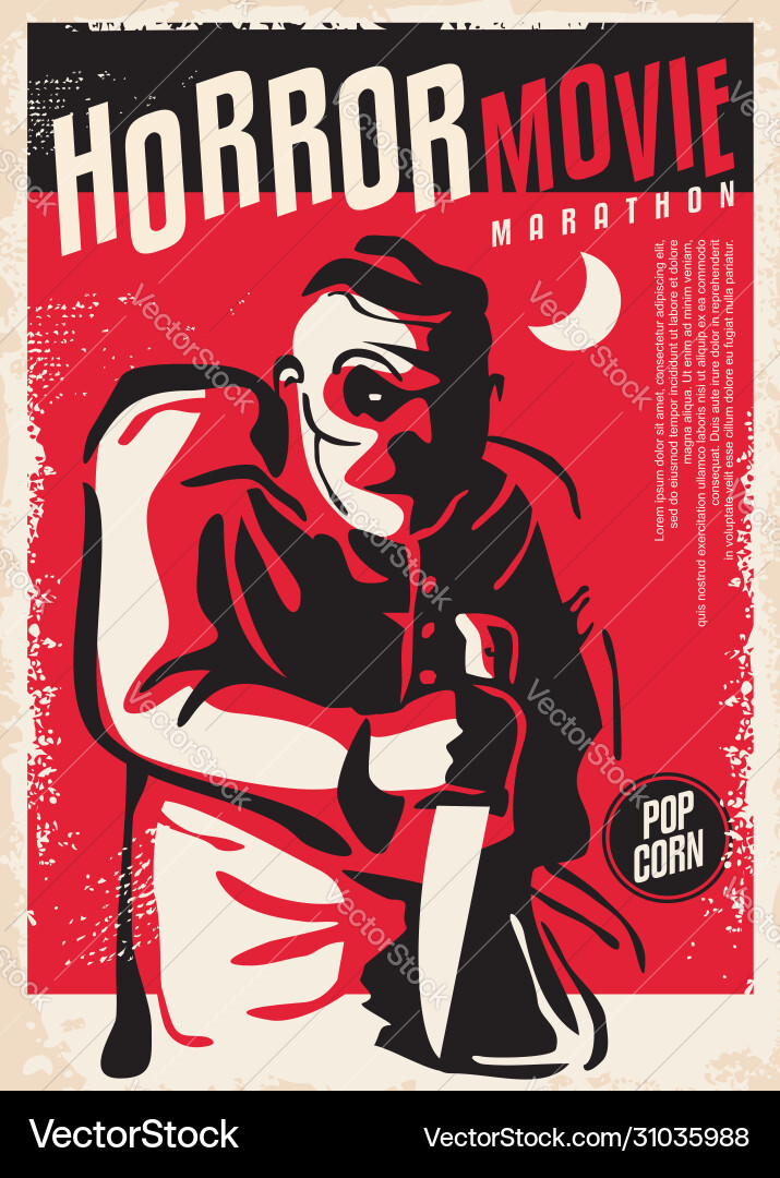 Creepy serial killer holding knife Creepy serial killer holding knife vector image