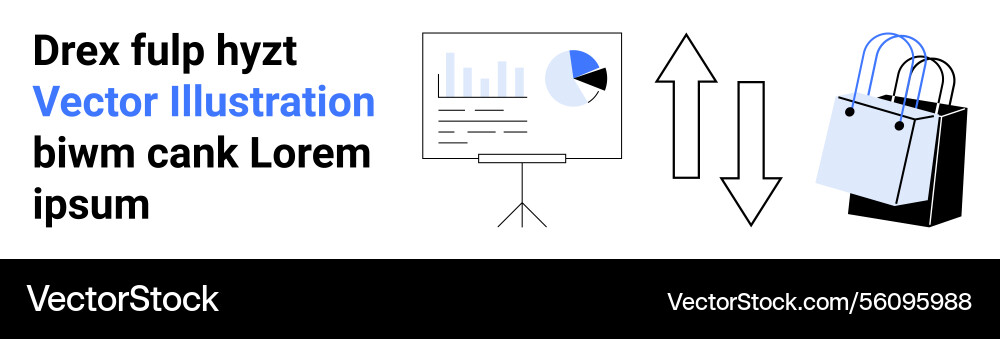 Data analysis presentation with pie chart and dual Data analysis presentation with pie chart and dual vector image