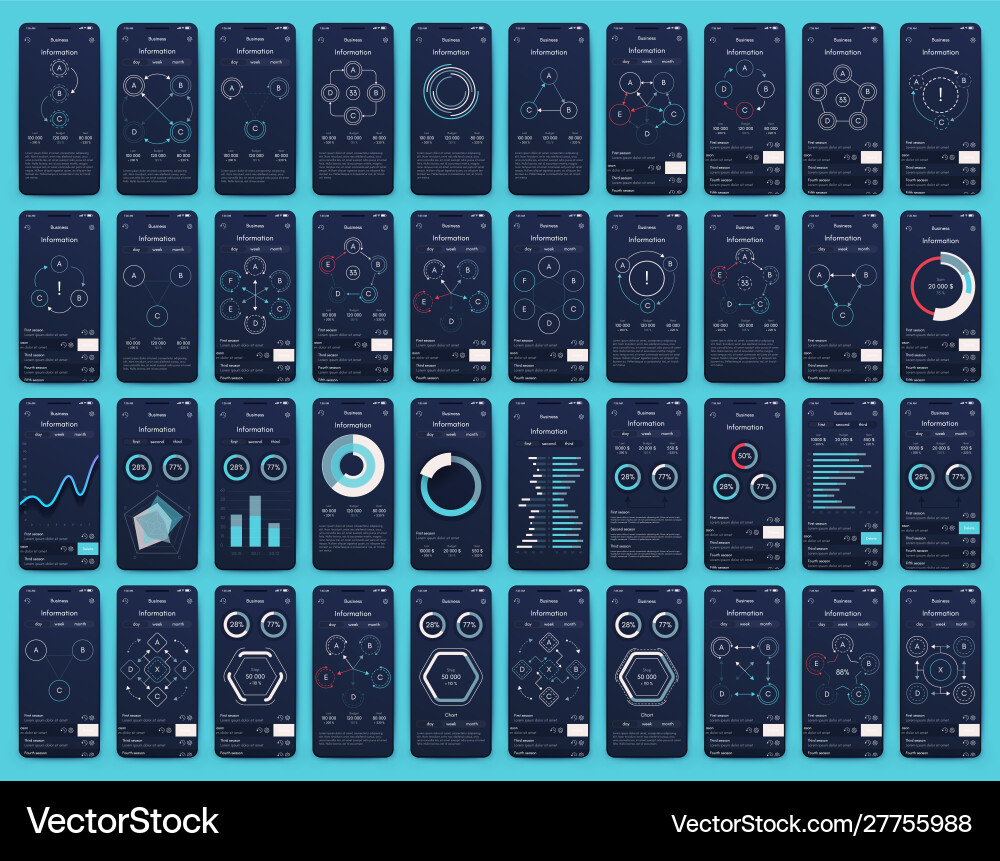 Different ui ux gui screens and flat web icons Different ui ux gui screens and flat web icons Vector Image
