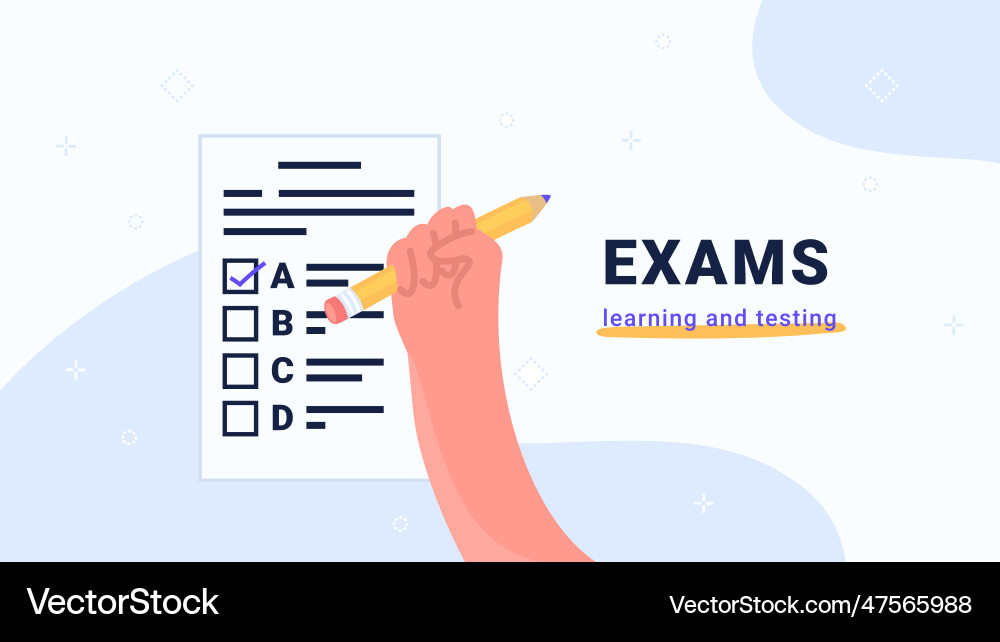 Exams learning and testing flat modern Vector Image