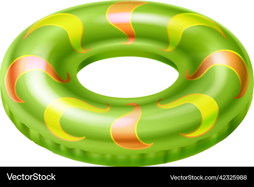 Green inflatable ring composition Royalty Free Vector Image