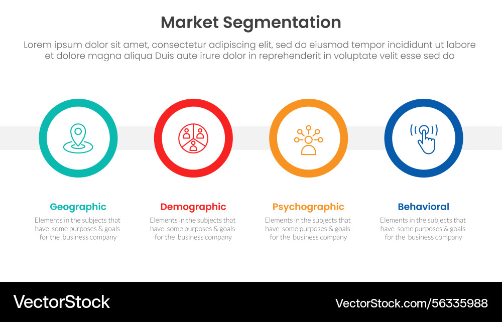 Market segmentation framework analysis Vector Image