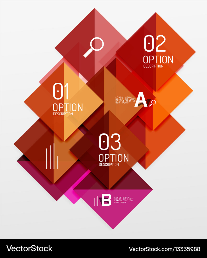 Repetition of overlapping color squares Vector Image
