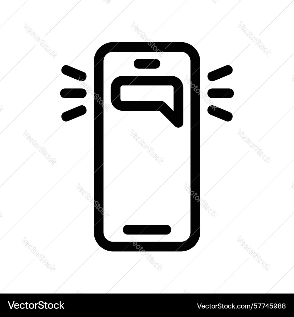 Smartphone with a message notification indicating Smartphone with a message notification indicating Vector Image