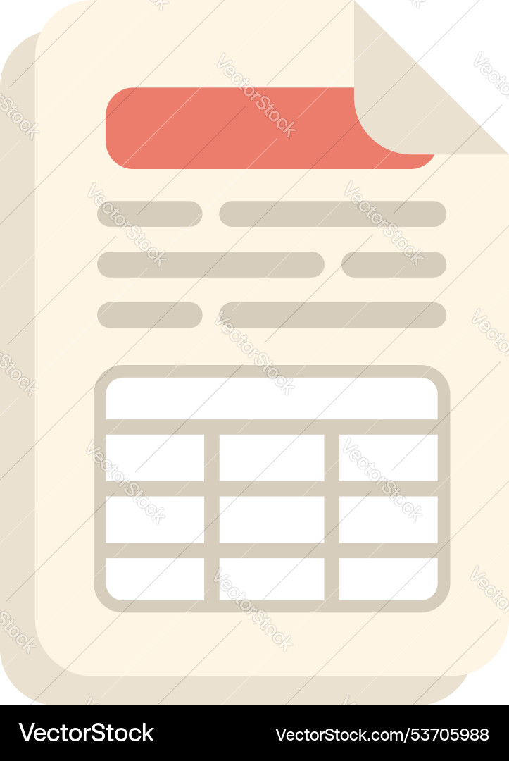 Spreadsheet Data Report vector image