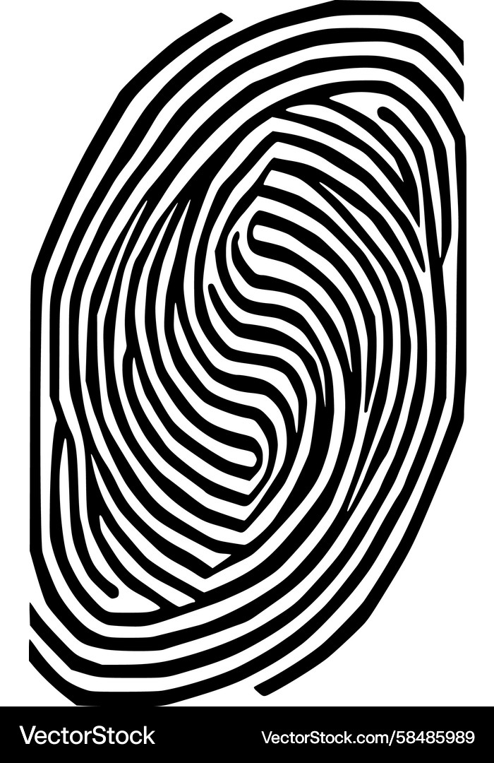Abstract Fingerprint Spiral Pattern Vector Image
