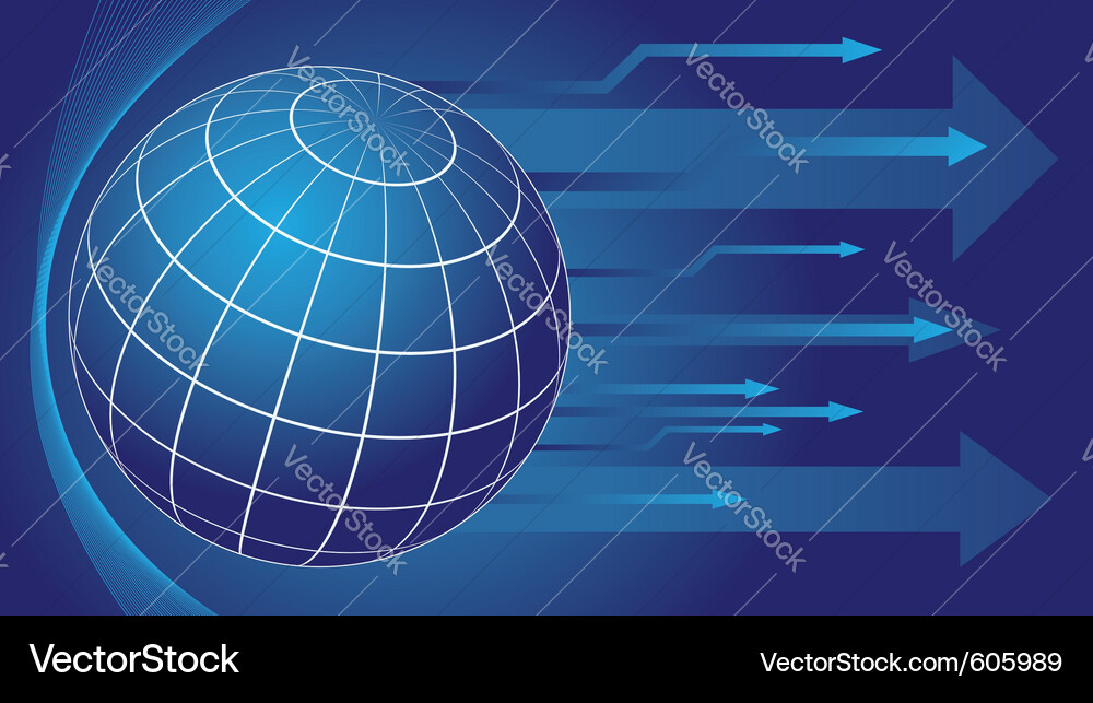 Arrows on Globe Background Vector Image