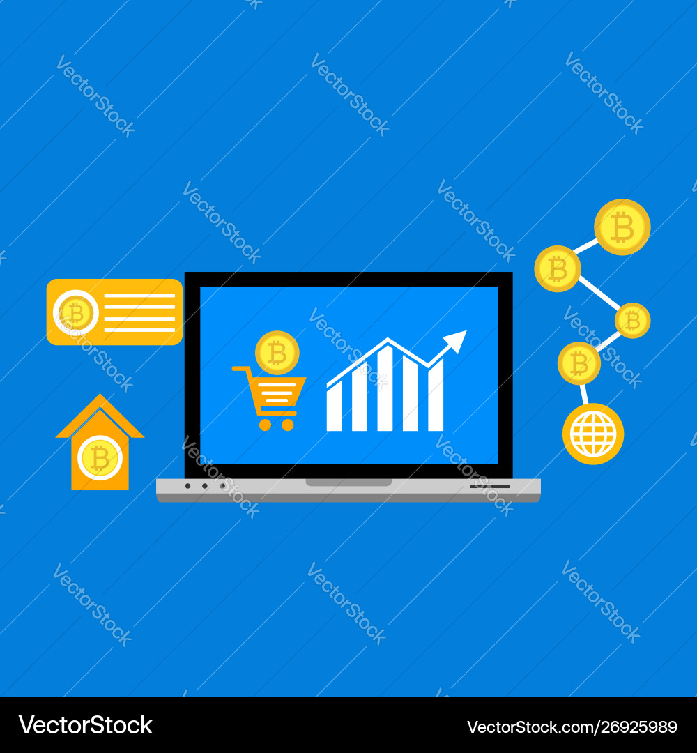 Blockchain scheme mining crypto currency server Blockchain scheme mining crypto currency server vector image