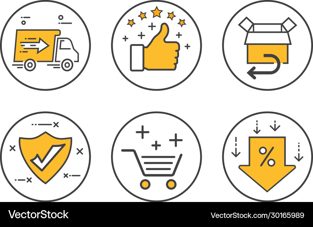 Business ecommerce icon set Royalty Free Vector Image