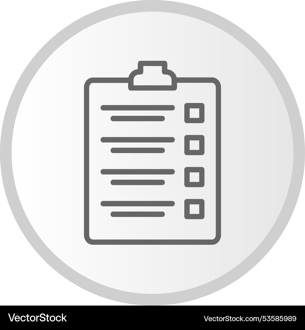Check list line circle grey icon Vector Image