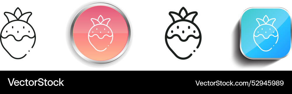Chocolate icon thin linear regular and button vector image