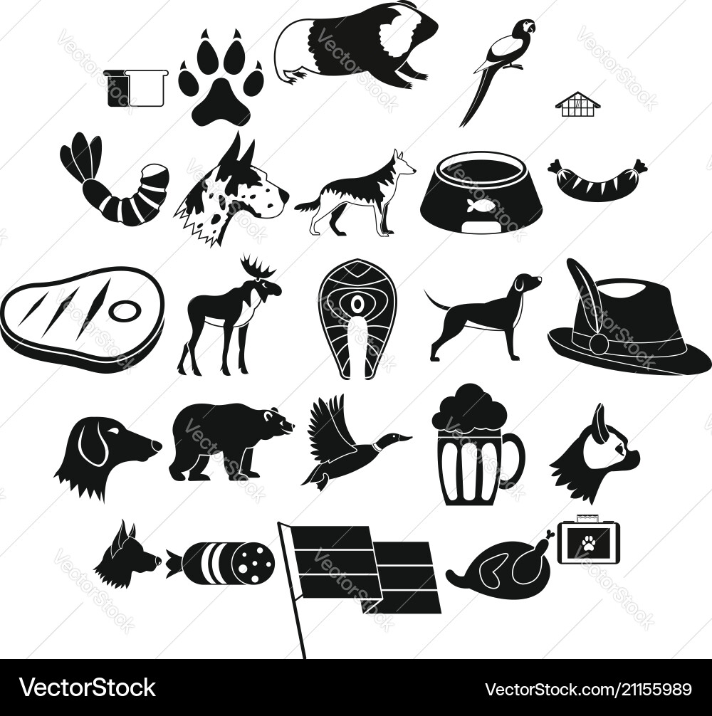 Cur icons set simple style Cur icons set simple style vector image