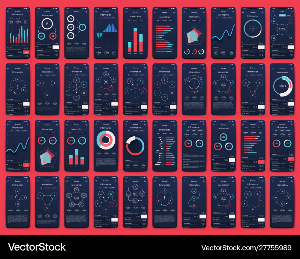 Different ui ux gui screens and flat web icons Different ui ux gui screens and flat web icons vector image