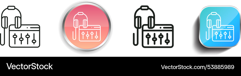 Equalizer icon thin linear regular and button vector image