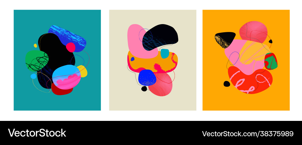 Handdrawn abstract set with colorful shapes Handdrawn abstract set with colorful shapes vector image