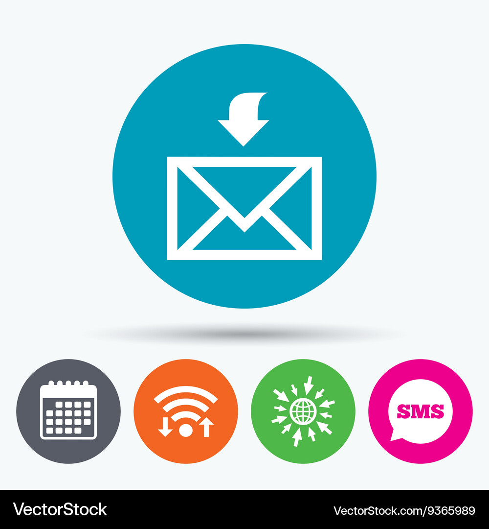 Mail receive icon envelope symbol get message Vector Image
