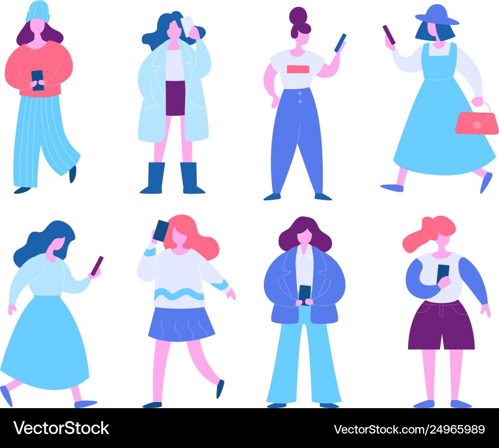 Modern Flat Mobile Phone Set Royalty Free Vector Image