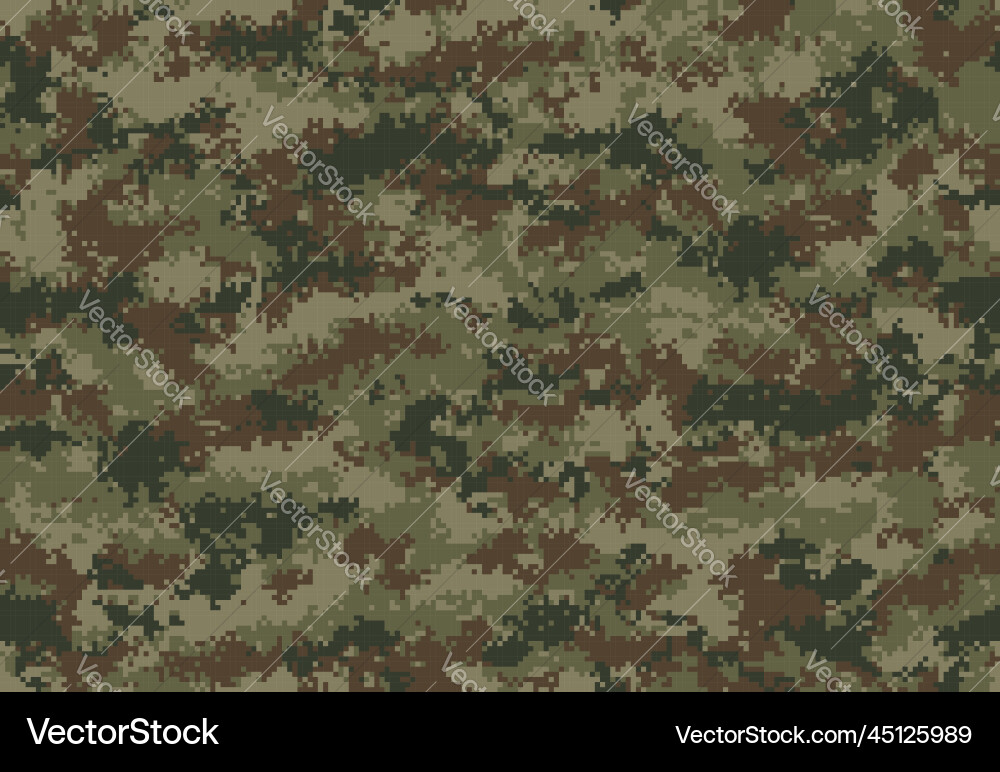 Pixel Camo Pattern - Green Brown Royalty Free Vector Image