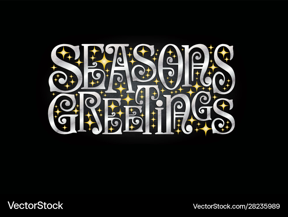 Seasons greetings retro typography design vector image