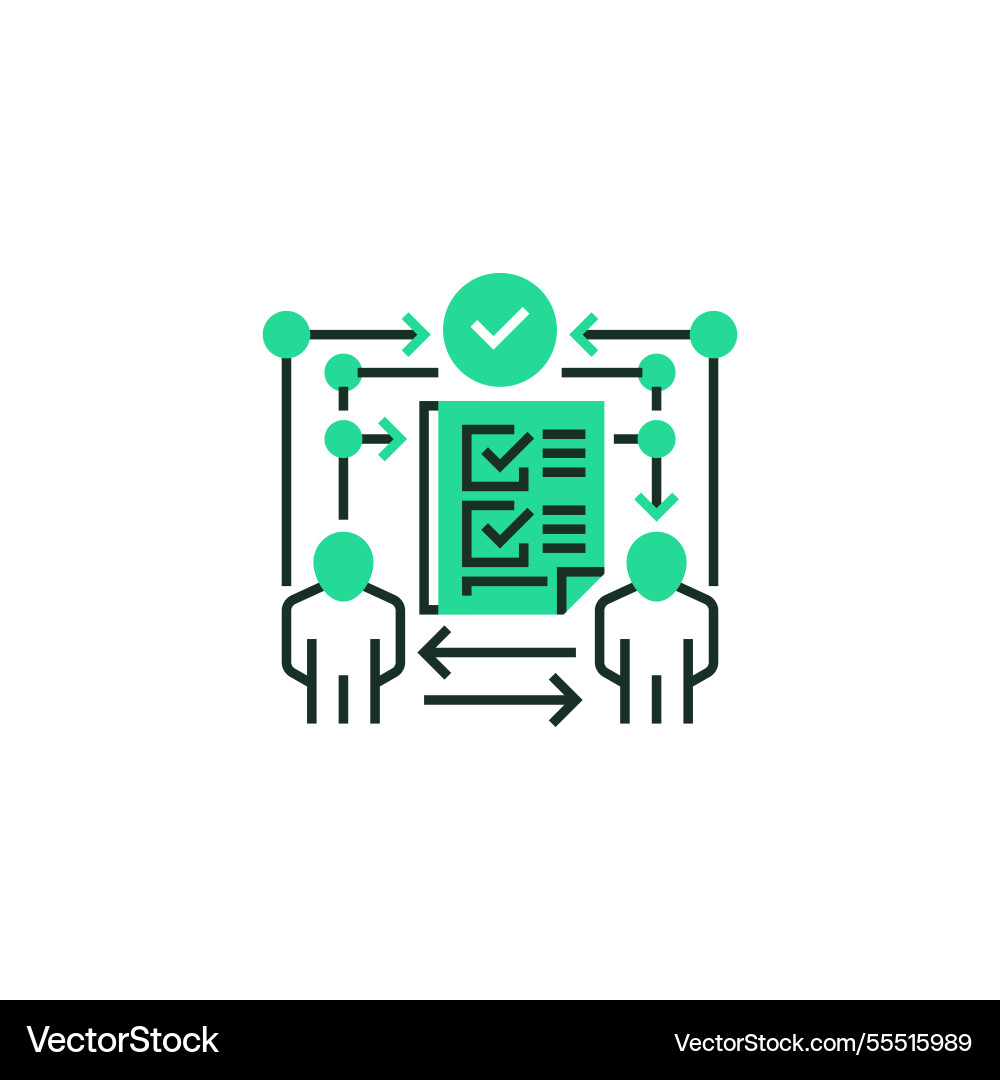 Task delegation outline icon linear style sign Task delegation outline icon linear style sign vector image
