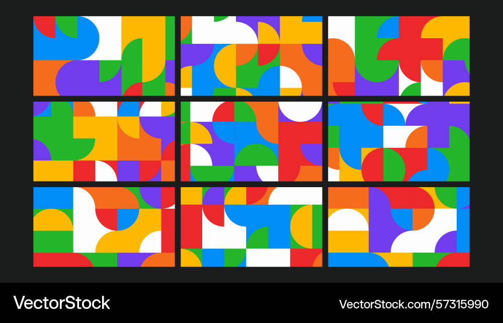 Abstract overlapping curve shape background set vector image