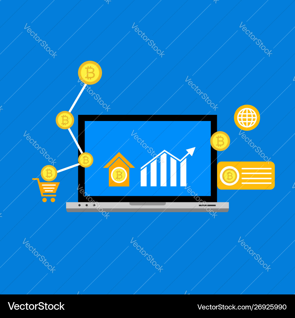Blockchain scheme mining crypto currency server Blockchain scheme mining crypto currency server vector image