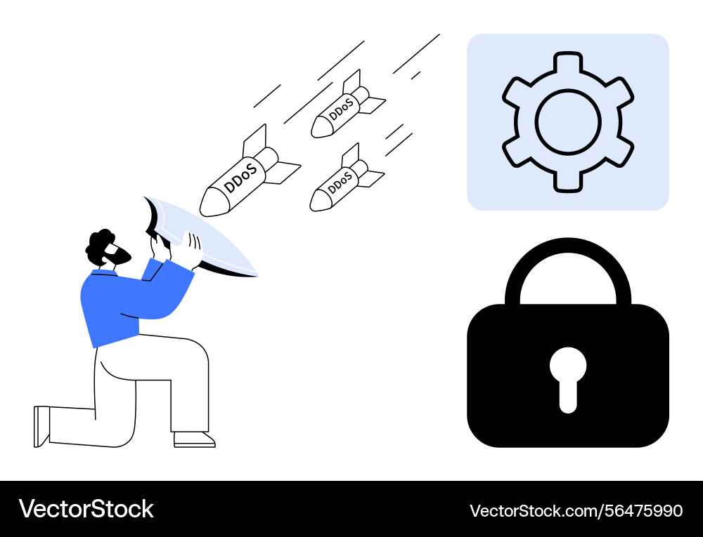 Cybersecurity response deflecting ddos attacks Cybersecurity response deflecting ddos attacks vector image