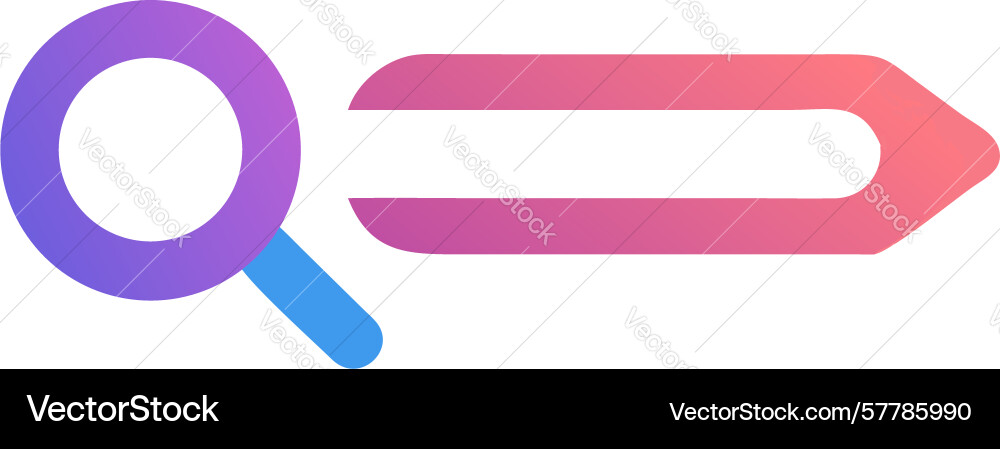 Dynamic gradient search icon with arrow design vector image