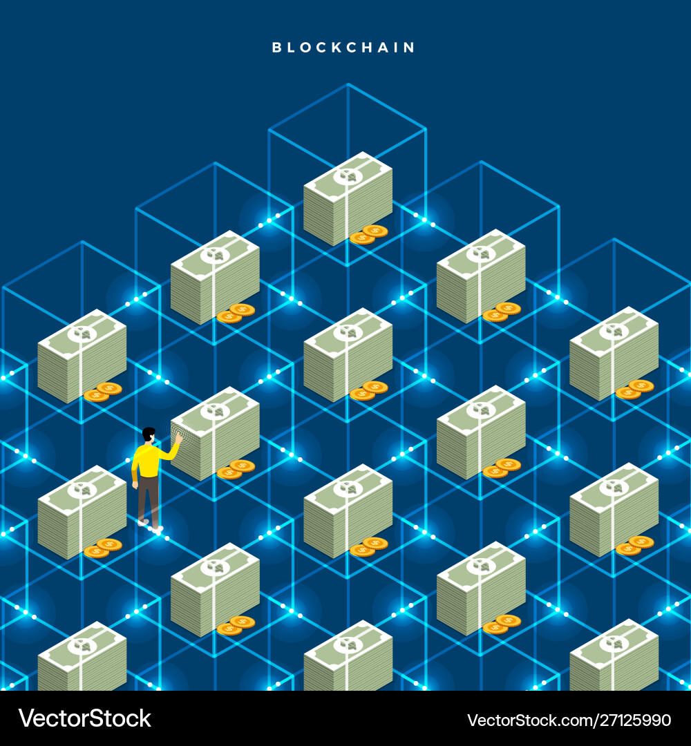 Flat design concept blockchain security digital Flat design concept blockchain security digital vector image