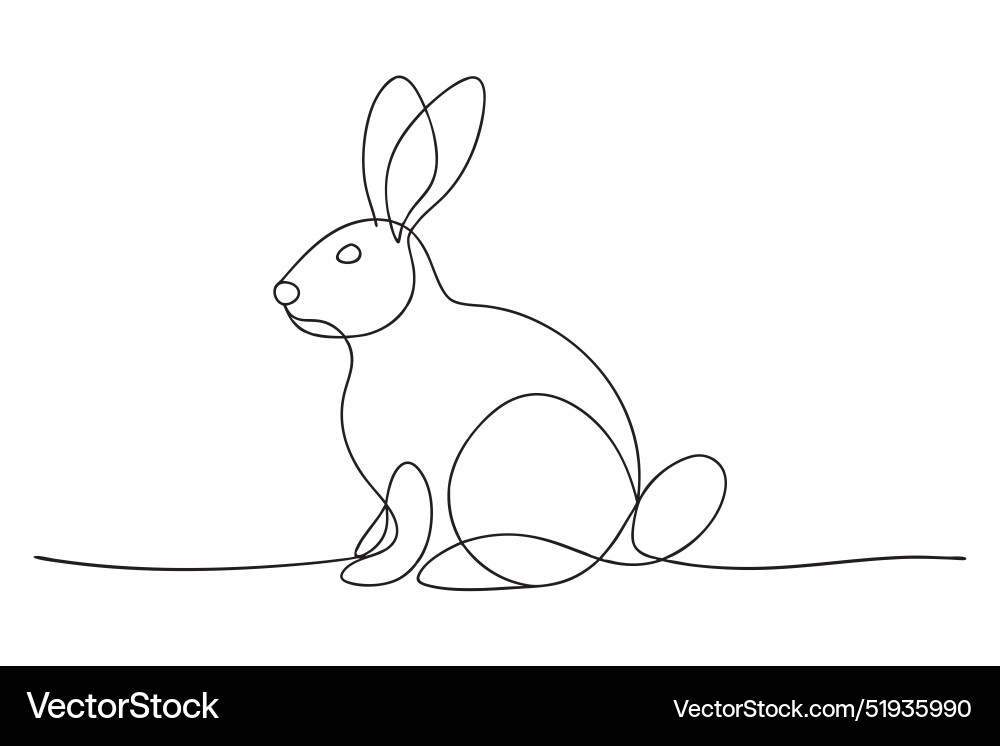 Rabbit line with on white background Vector Image