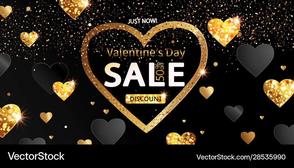 Sale banner for valentines days 50 percent off Sale banner for valentines days 50 percent off vector image