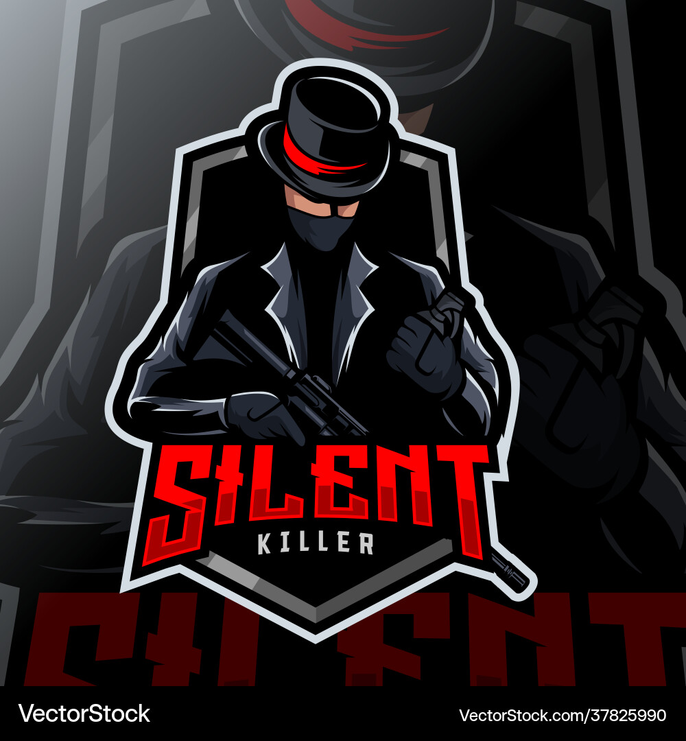 Silent killer mascot logo esport Silent killer mascot logo esport vector image
