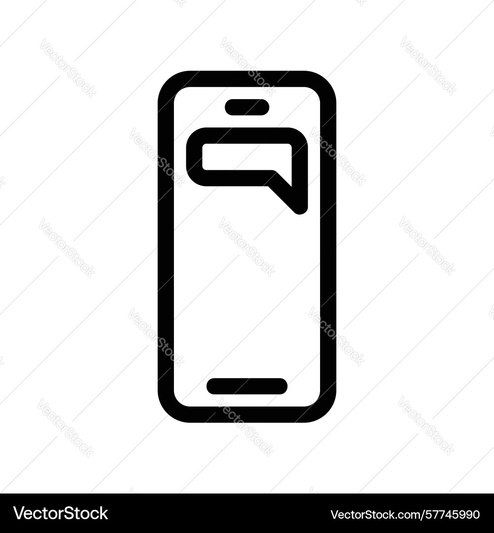 Smartphone displaying a single message bubble Smartphone displaying a single message bubble vector image