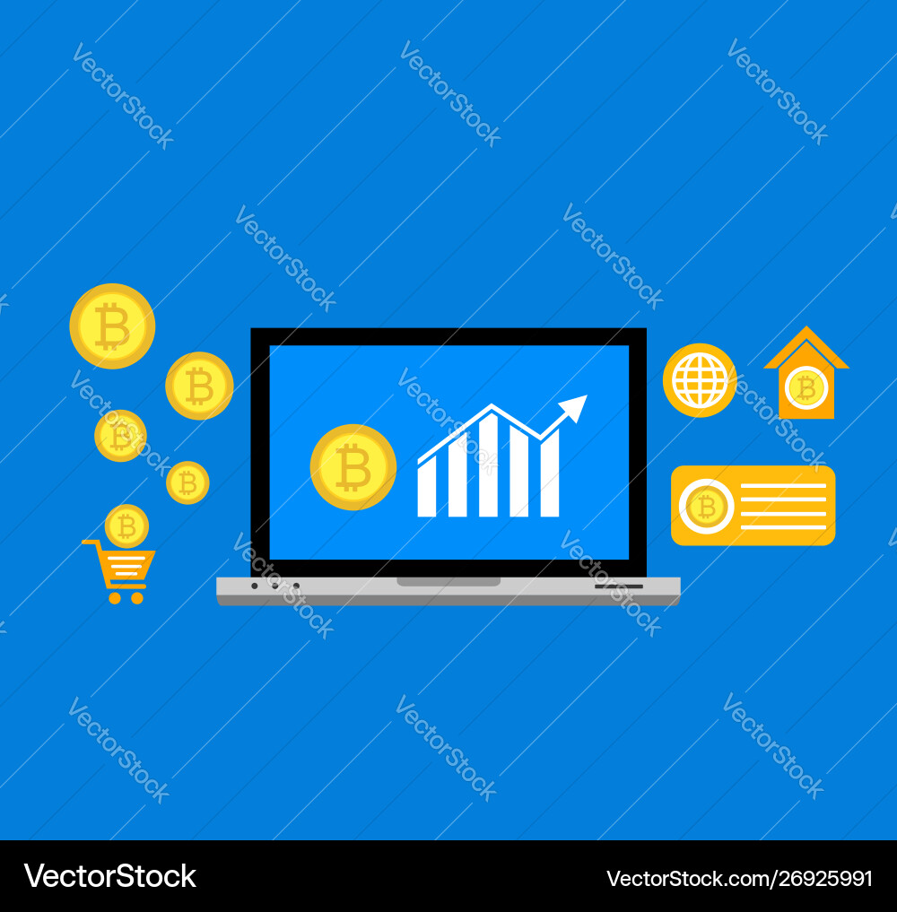 Blockchain scheme mining crypto currency server Blockchain scheme mining crypto currency server vector image