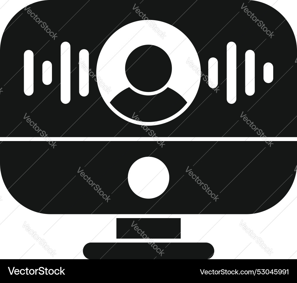 Computer showing voice message icon representing Computer showing voice message icon representing vector image